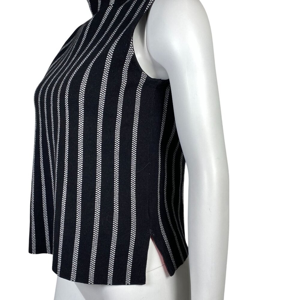 Anthropologie Moth Striped Sleeveless Mock Neck Sweater Tank Size S Striped - Picture 2 of 6